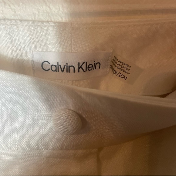 Calvin Klein Linen Blend Pants Trousers - White size 20 NWT Vacation Beach - Picture 5 of 7